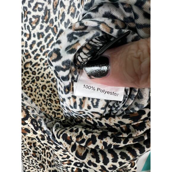 Shein Bodysuit stretchy soft leopard animal print spaghetti strap adj. Large - Picture 6 of 8